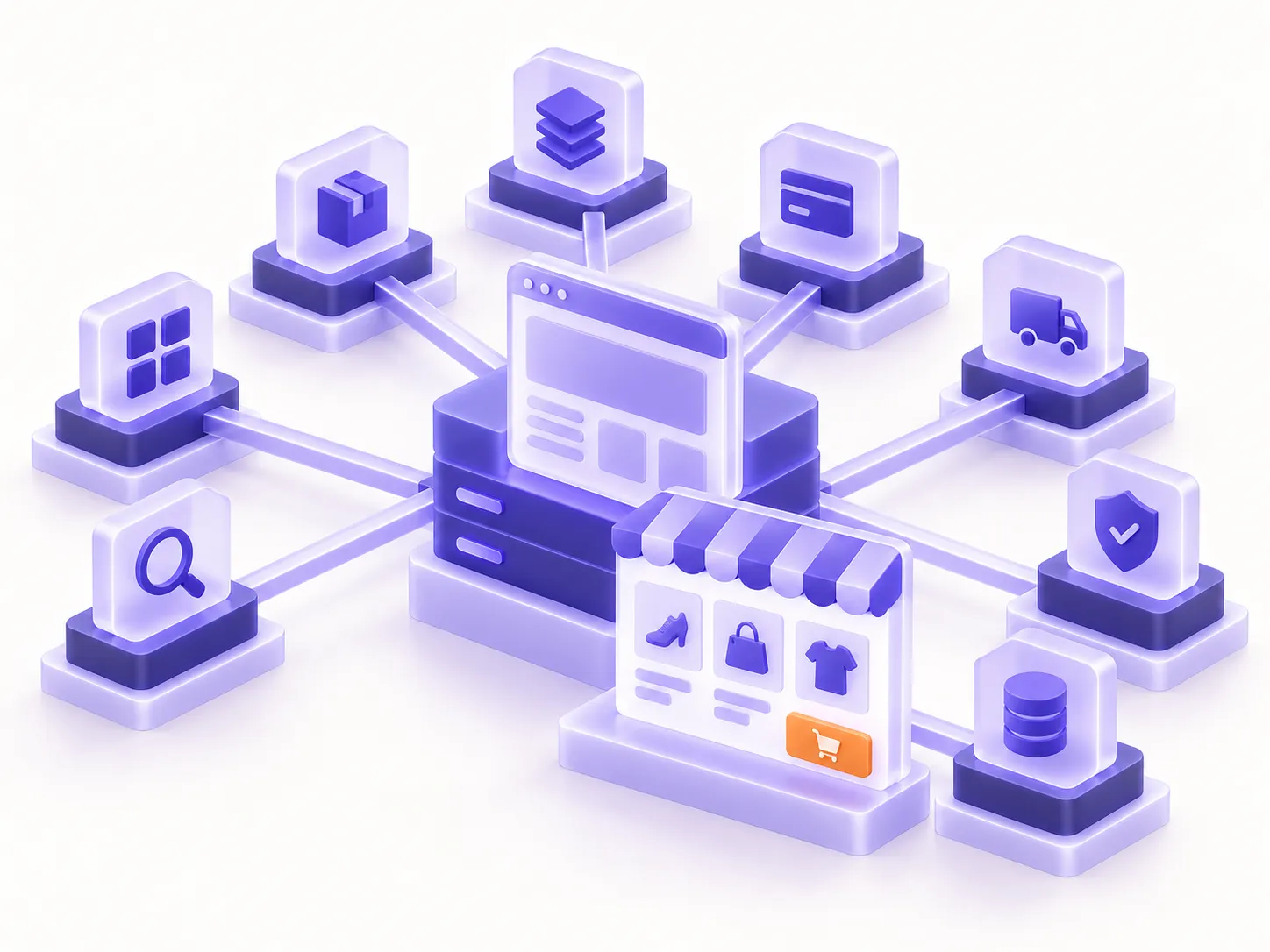 Ürün, ödeme, kargo, güvenlik ve eklenti modüllerinin WooCommerce içerik çekirdeğiyle birleşmesi